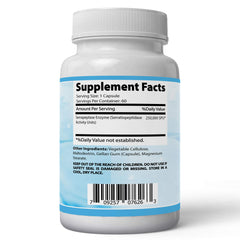 Back label highlights ingredients and rigorous testing before distribution.