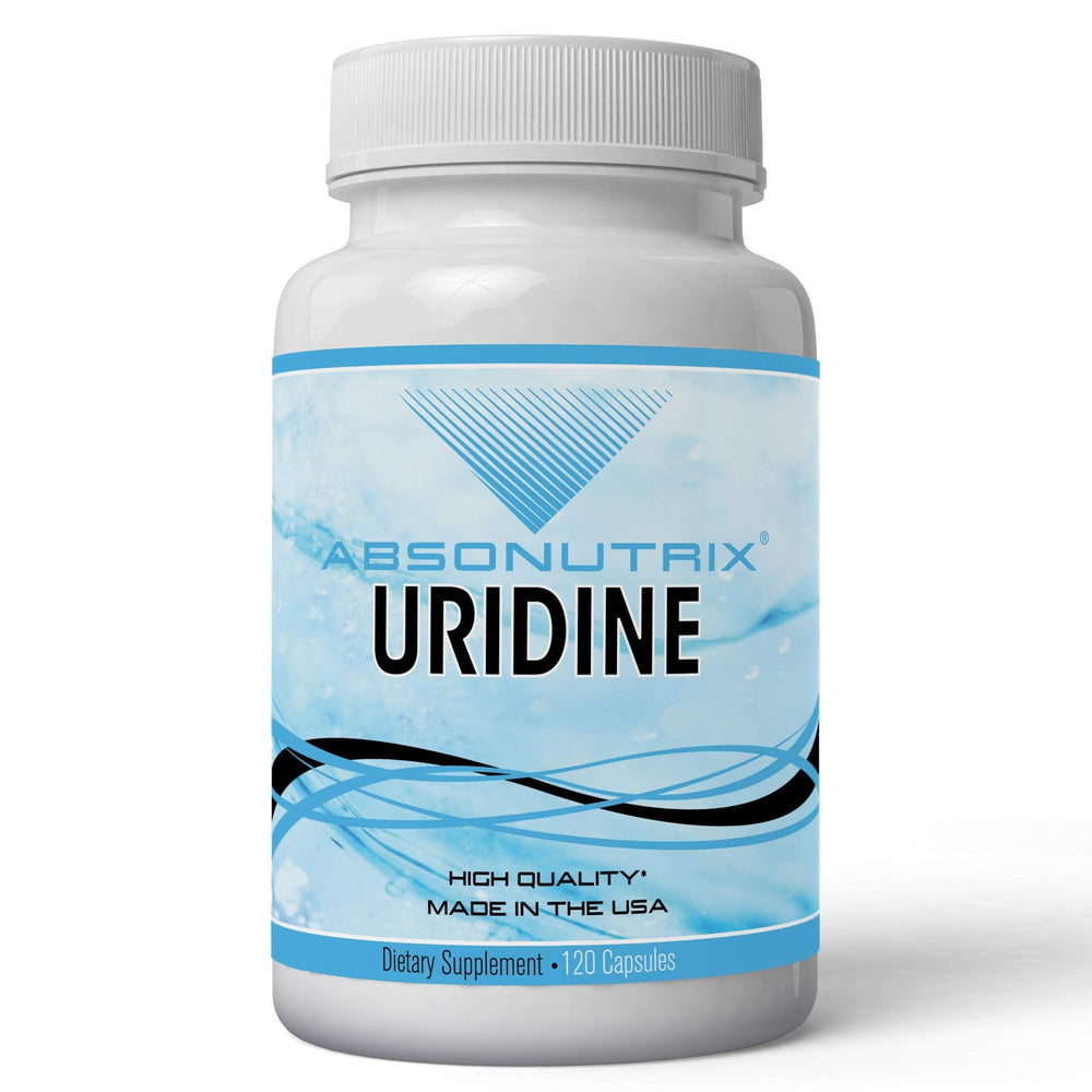 Absonutrix Uridine Monophosphate bottle close-up for potential cognitive support.