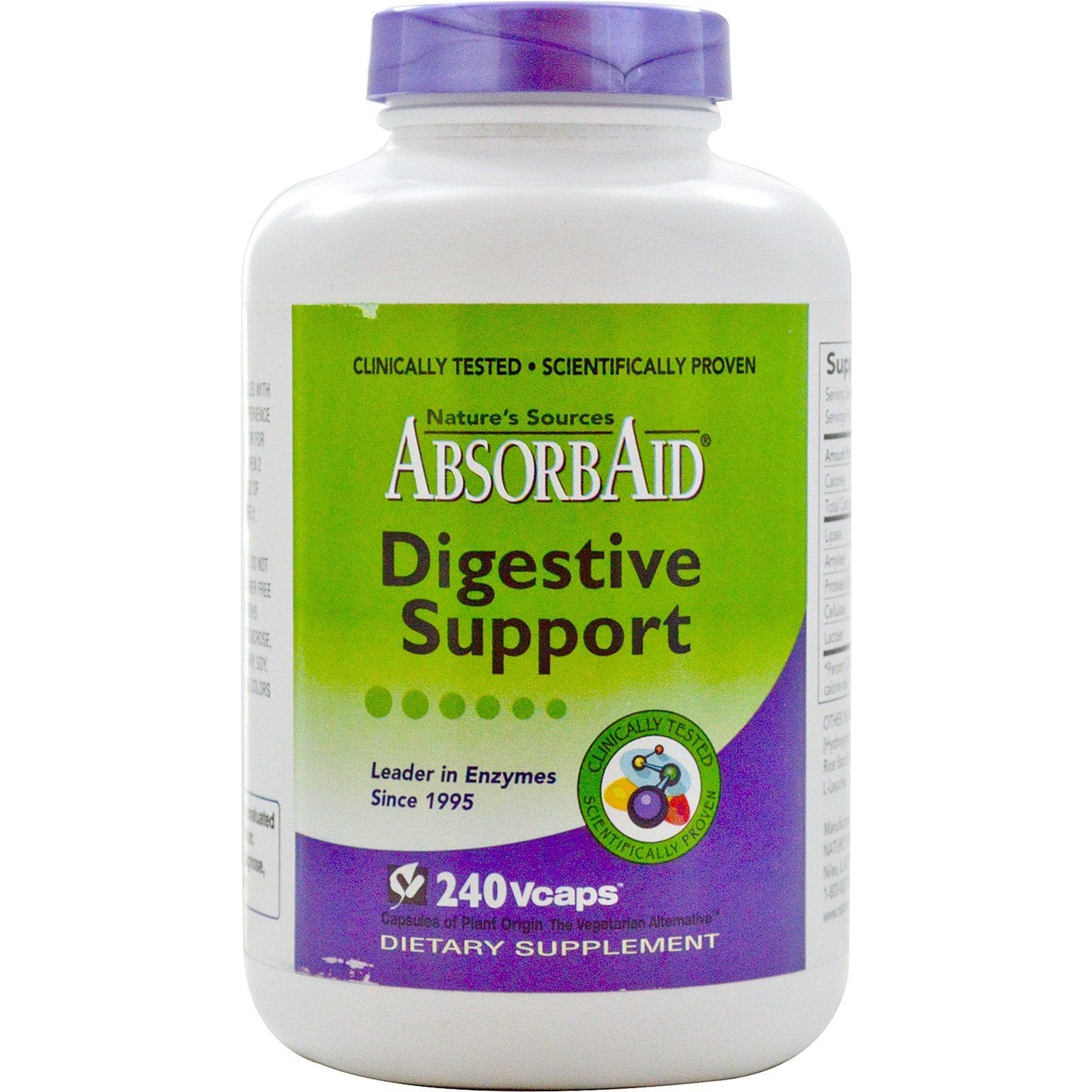 Absorbaid 240-cap bottle, convenient capsules for daily use and easy storage.