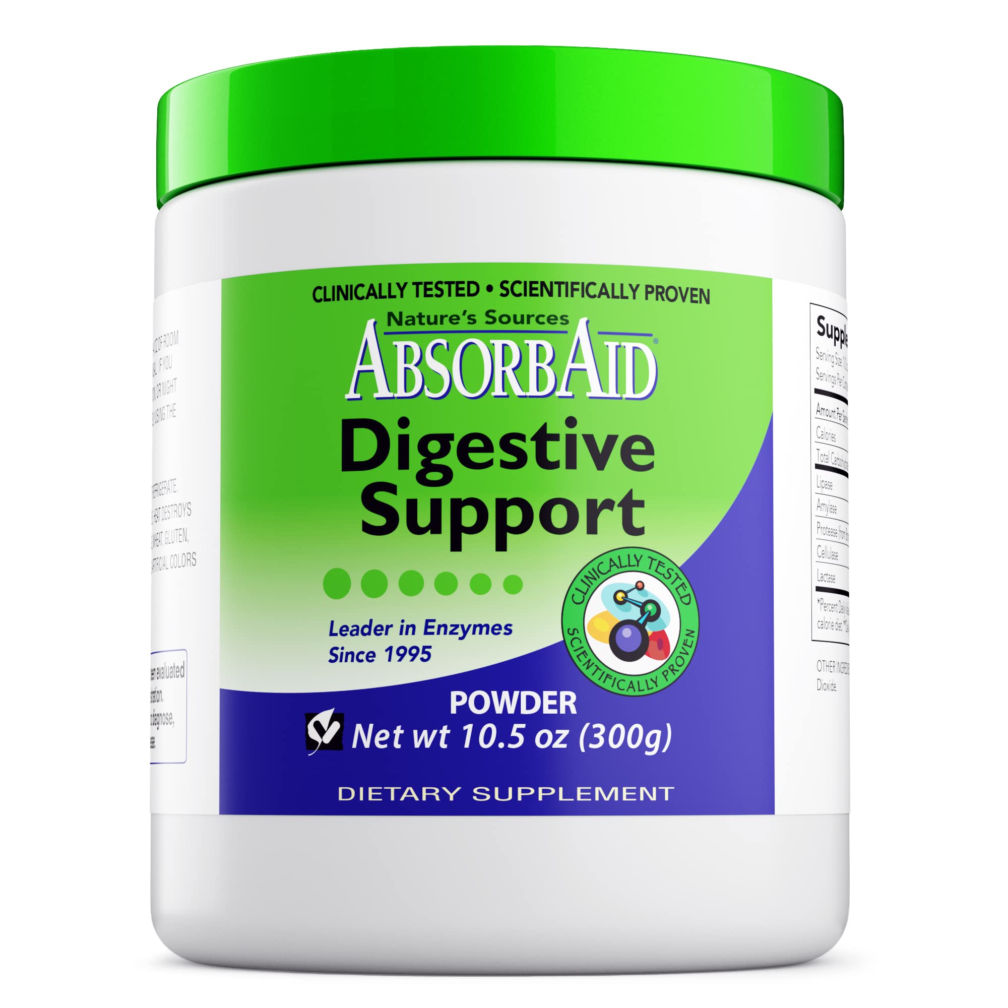 AbsorbAid digestive enzymes bottle on kitchen counter suggesting smoother meals