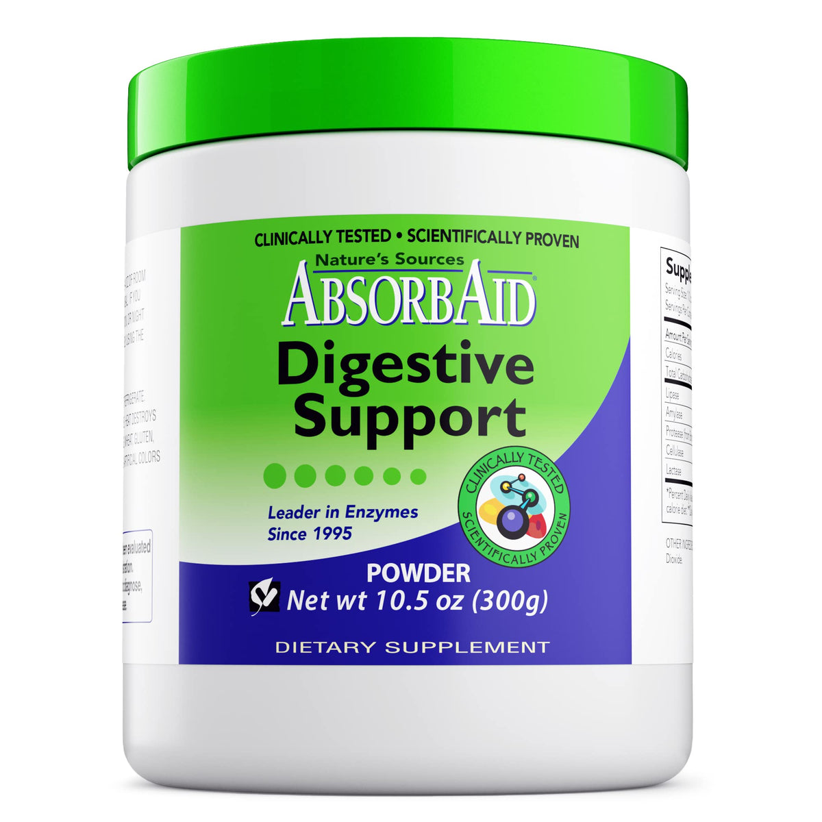 AbsorbAid digestive enzymes bottle on kitchen counter suggesting smoother meals