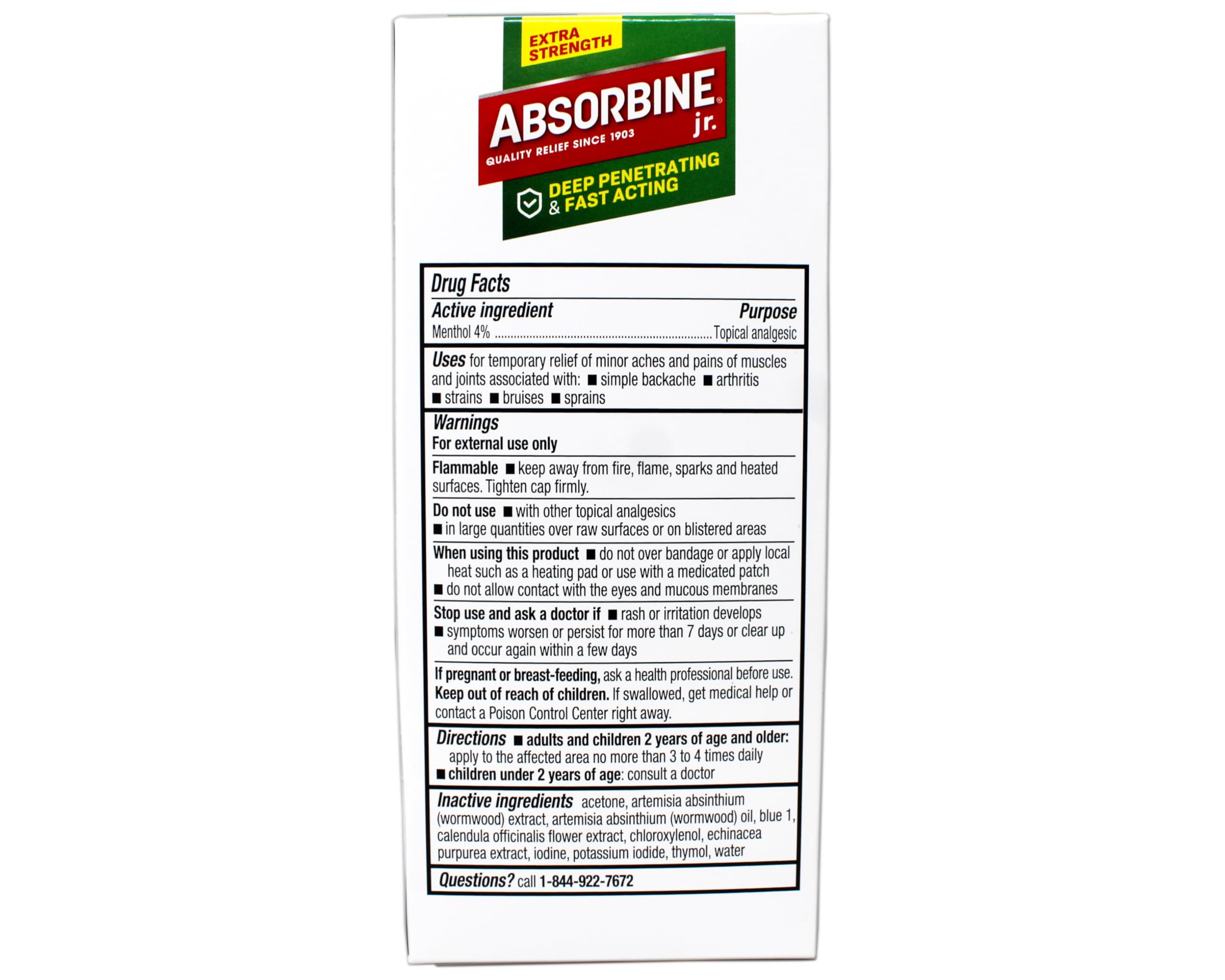 Absorbine Jr fast-absorbing liquid dries quickly with no stickiness.