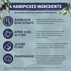 Close-up of Abundant Earth Minding Down label highlighting magnesium and GABA