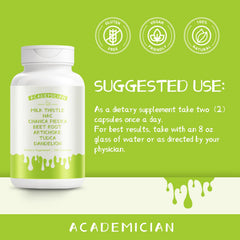 ACADEMICIAN Artichoke extract capsules featured for digestive-friendly formula.