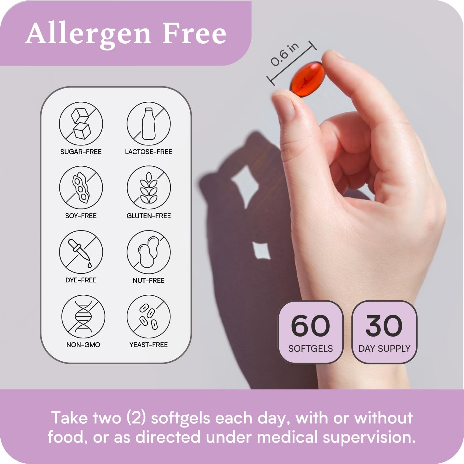 Accentrate Omega 110 label detail reinforces quality and purity.