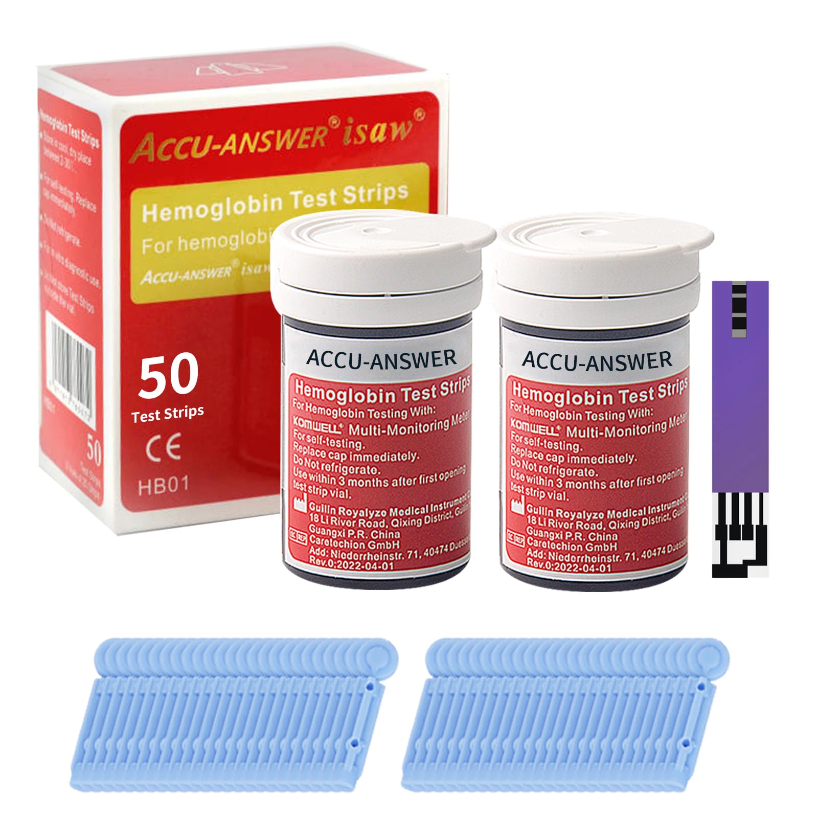 ACCU-ANSWER hemoglobin test strips box for quick at-home readings