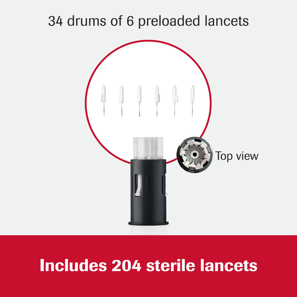 Accu-Chek FastClix lancets loading into the lancing device.