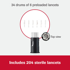 Accu-Chek FastClix lancets loading into the lancing device.