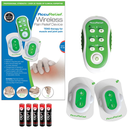 AccuRelief wireless remote and TENS unit for portable relief