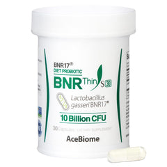 AceBiome BNRThin S30 bottle pour for easy daily probiotic use.
