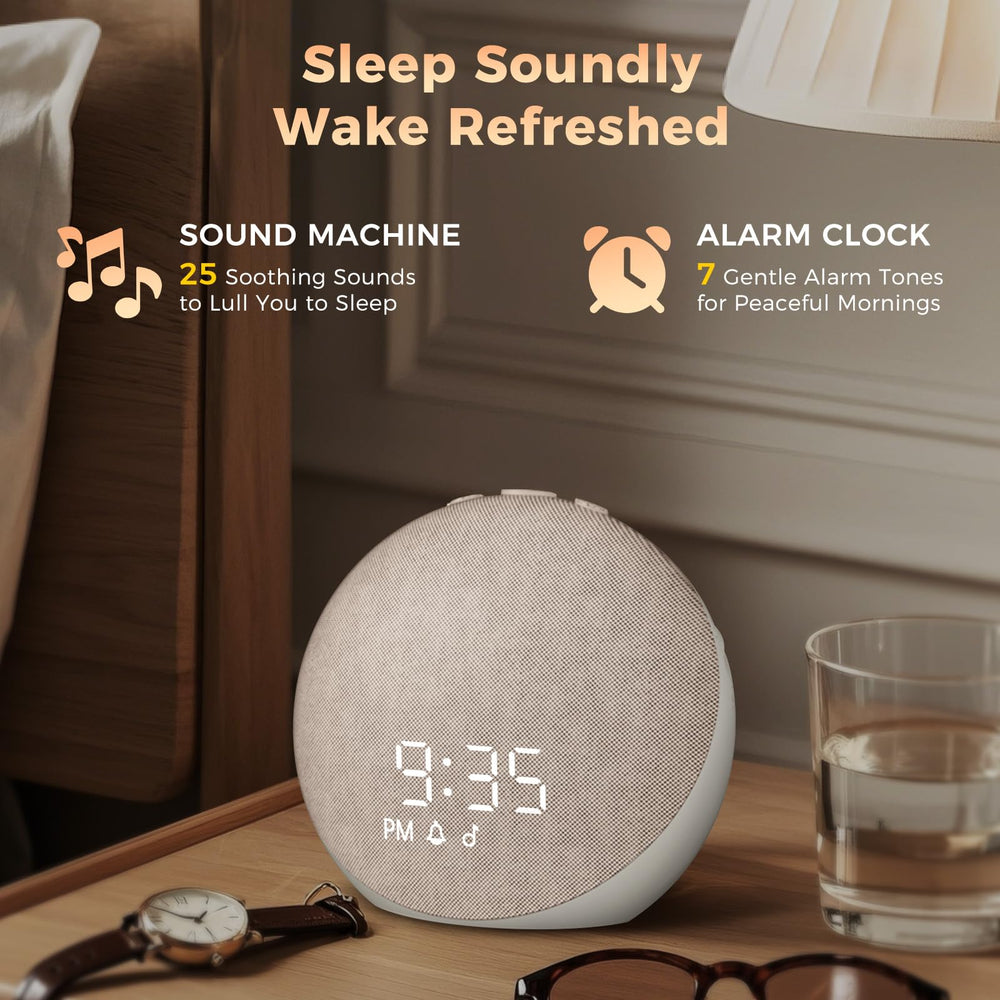 Acedeck device showing 25 calming sounds for easy sleep customization