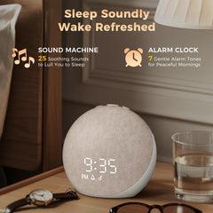 Acedeck device showing 25 calming sounds for easy sleep customization