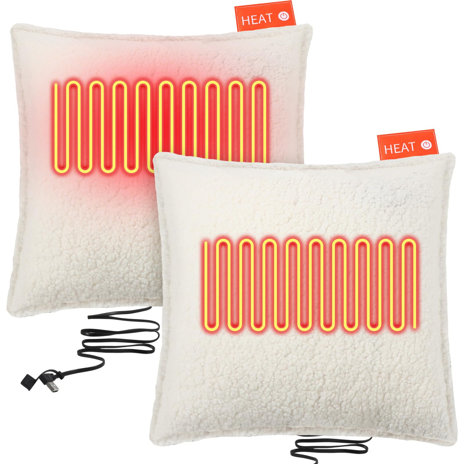AceOrbit two-pack heated pillows for home and office warmth