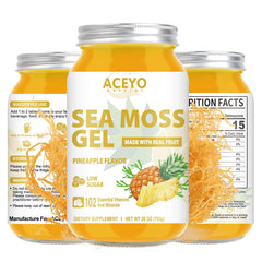 ACEYO Sea Moss Gel Pineapple 28oz bottle for tropical smoothies and bowls