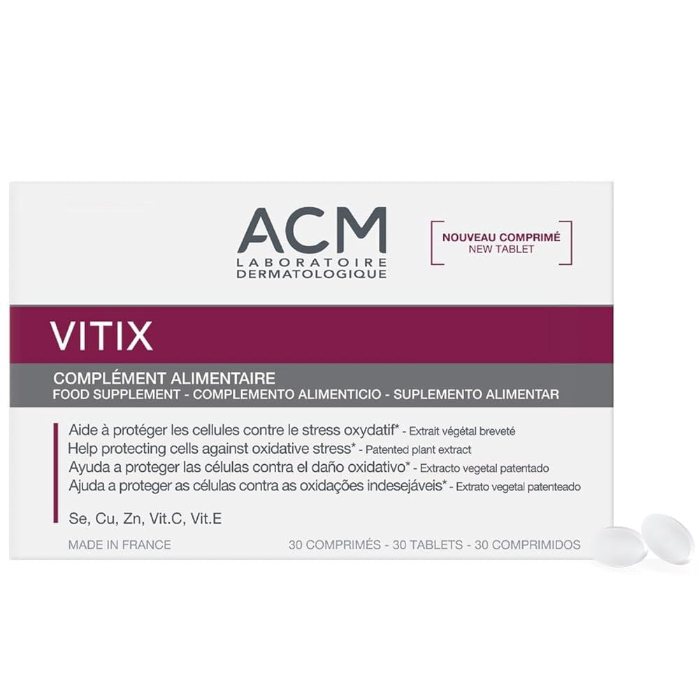 ACM Vitix bottle with 30 tablets for daily use.