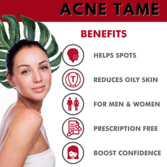 Acnetame Acne Tame pack collection showing three bottles together.