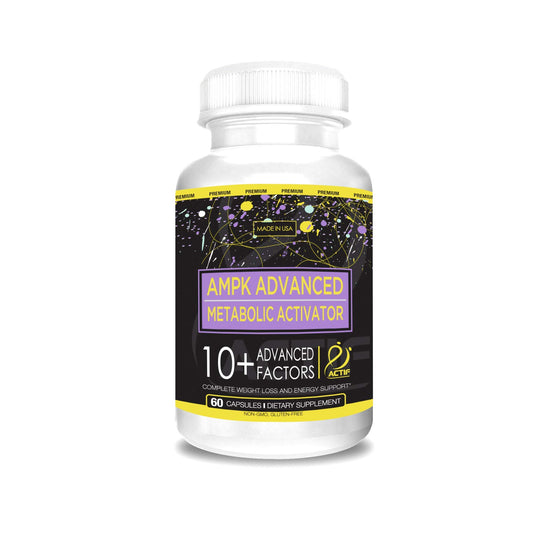 ACTIF AMPK capsules close-up showing the 10-factor formula