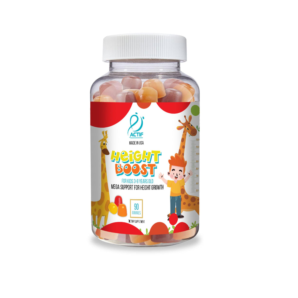ACTIF Height gummies jar supports tasty daily nutritional support.