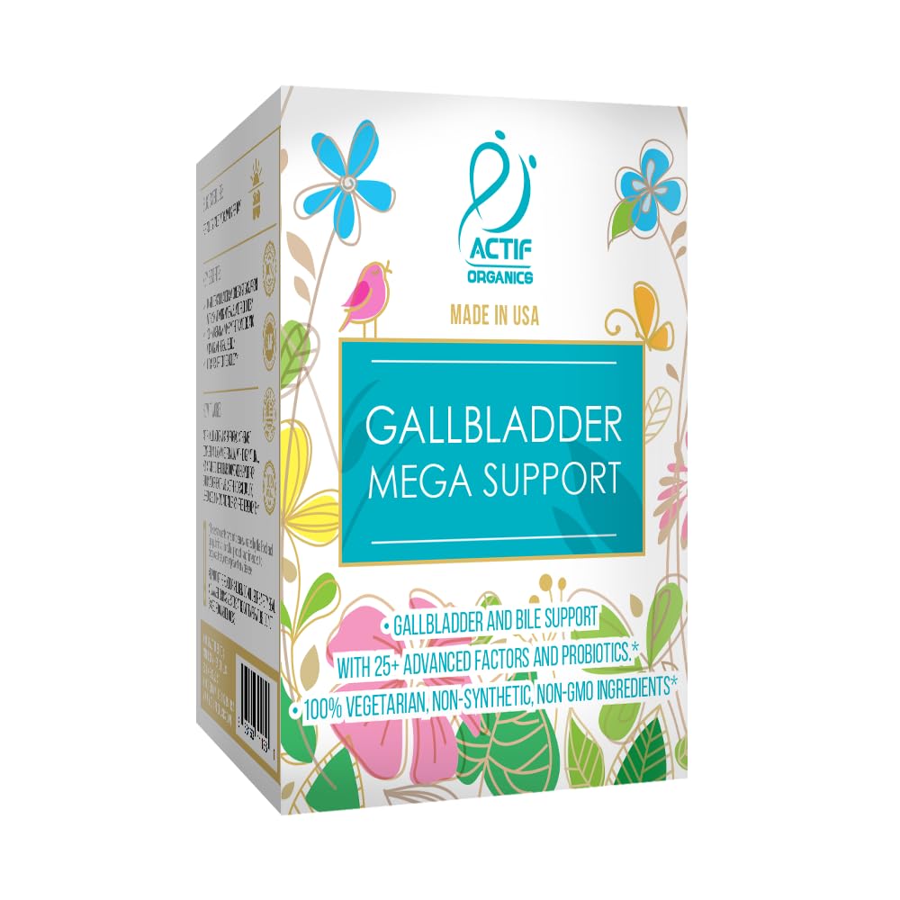 ACTIF Gallbladder Mega Support bottle with Made in USA seal signaling quality.