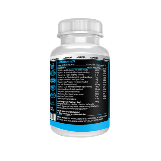 ACTIF MegaCount for Men bottle label with ingredients and branding