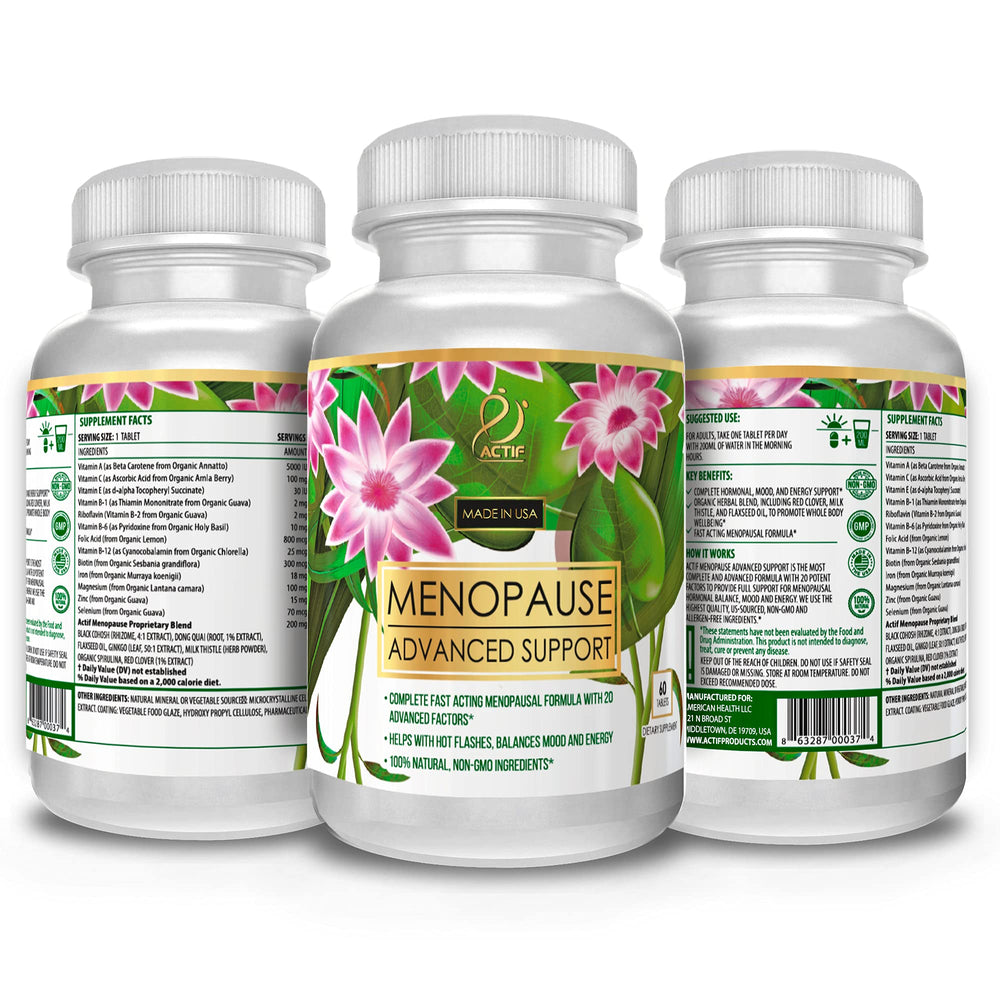 ACTIF Menopause Advanced Support user taking capsules during morning routine.