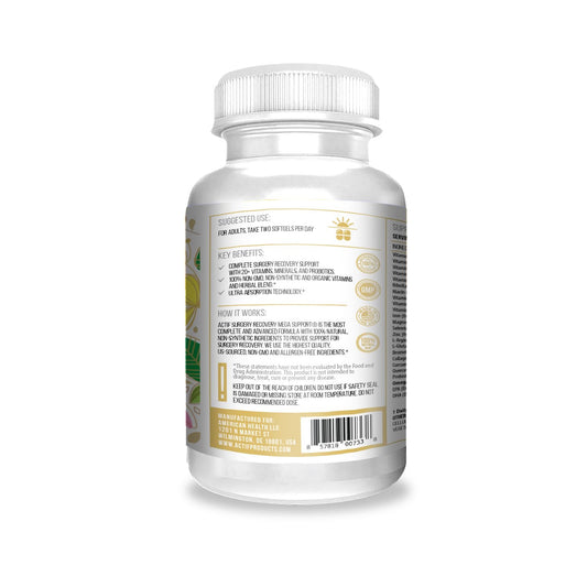ACTIF Omega-3 encapsulated softgels for balanced post-surgery nutrition.