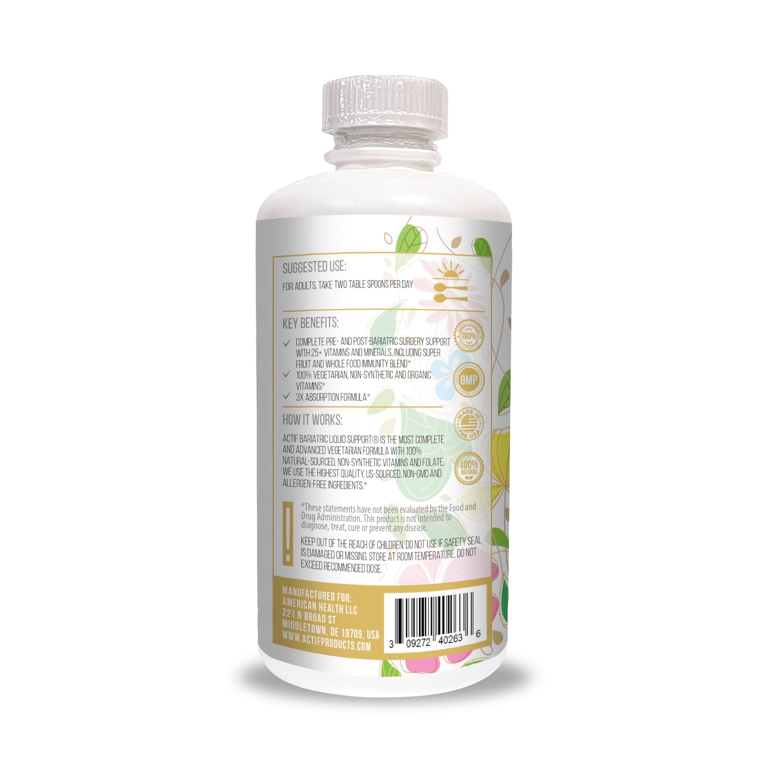 Actif Organic Bariatric Liquid pour demonstrates easy dosing for post-surgery nutrition