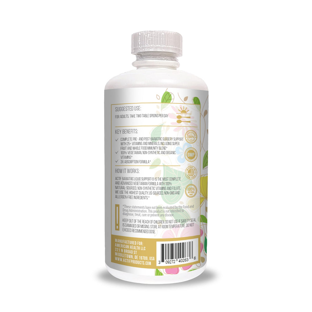 Actif Organic Bariatric Liquid pour demonstrates easy dosing for post-surgery nutrition