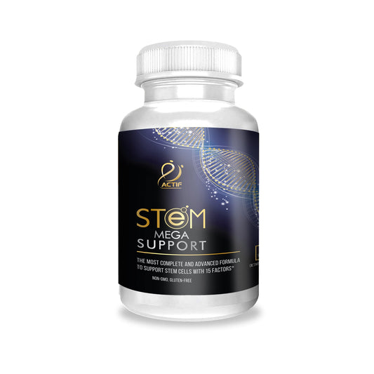 ACTIF Stem Cell Mega Support bottle pour supports easy daily dosing.