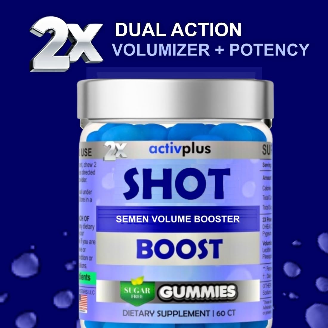 ACTIV PLUS Pineapple Blueberry sugar-free gummies with fruity flavor