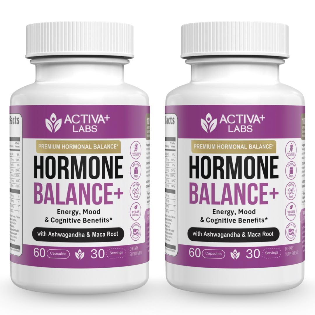 Activa Labs+ Hormone Balance bottle supports daily energy and mood balance at a glance.