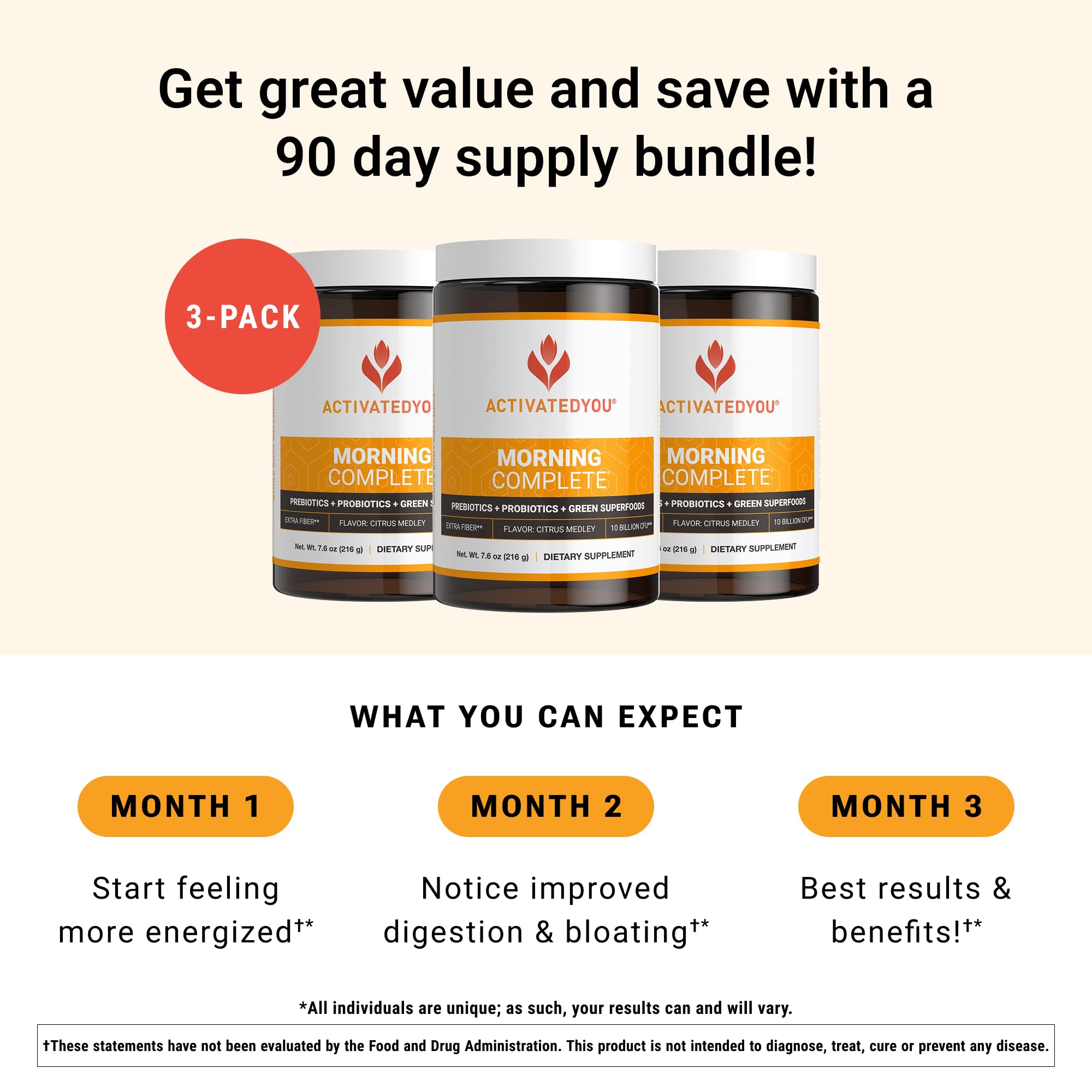 ActivatedYou Morning Complete glass mix creates a refreshing citrus drink supporting daily digestion.