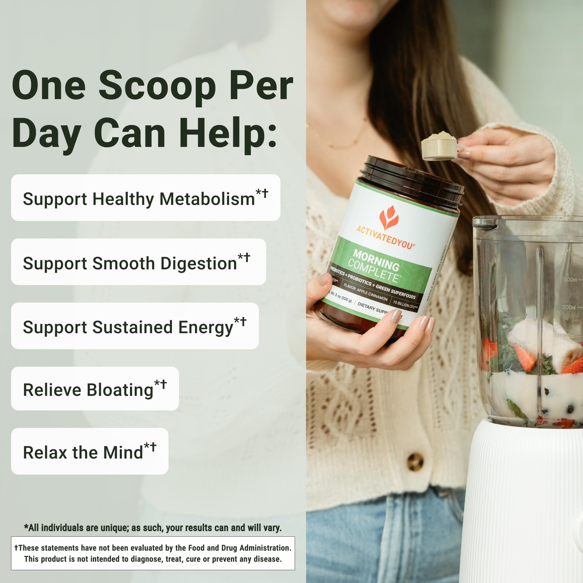 ActivatedYOU Morning Complete serving scoop for quick daily portions