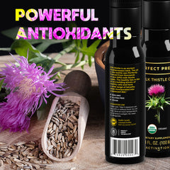 ACTIVATION Milk Thistle Oil on wooden backdrop evokes premium wellness ritual