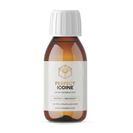 Activation Perfect Iodine Solution bottle pour shows colorless liquid for easy dosage.
