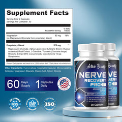 Active Bounty Nerve Recovery Pro ingredients panel highlights natural components.