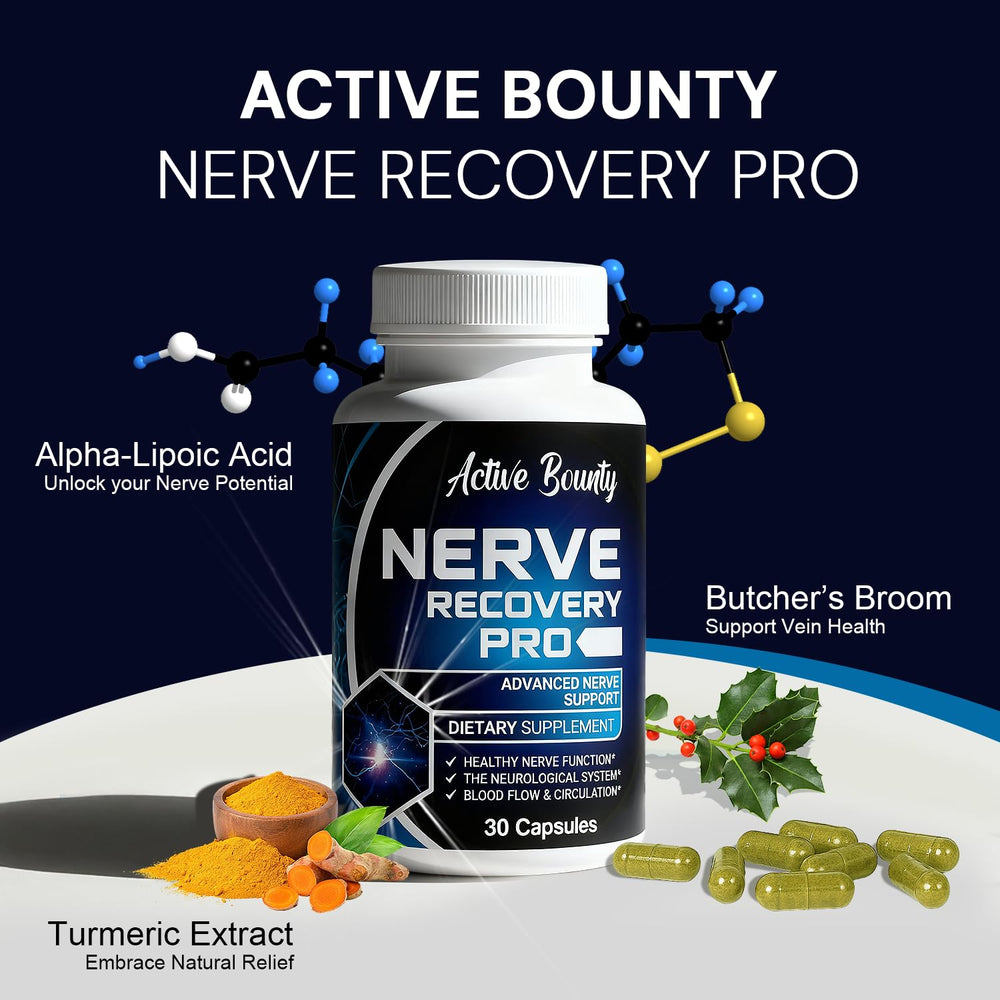 Active Bounty Nerve Recovery Pro turmeric ingredient close-up for natural support.