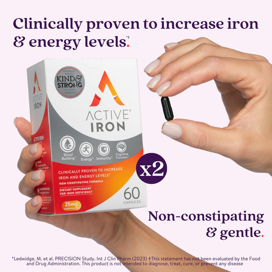 ActiveIron whey‑protein formula label suggesting enhanced absorption