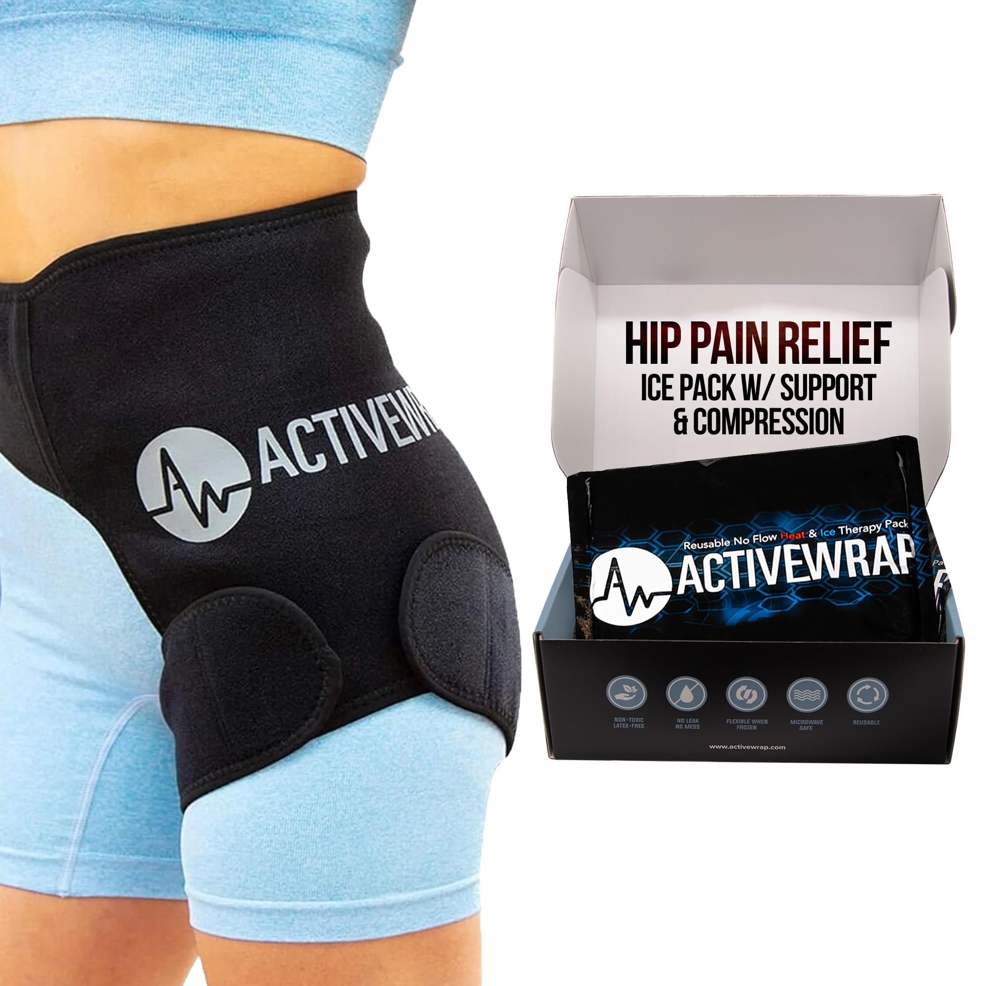 ActiveWrap PT hip wrap with adjustable fit for personalized hip support.