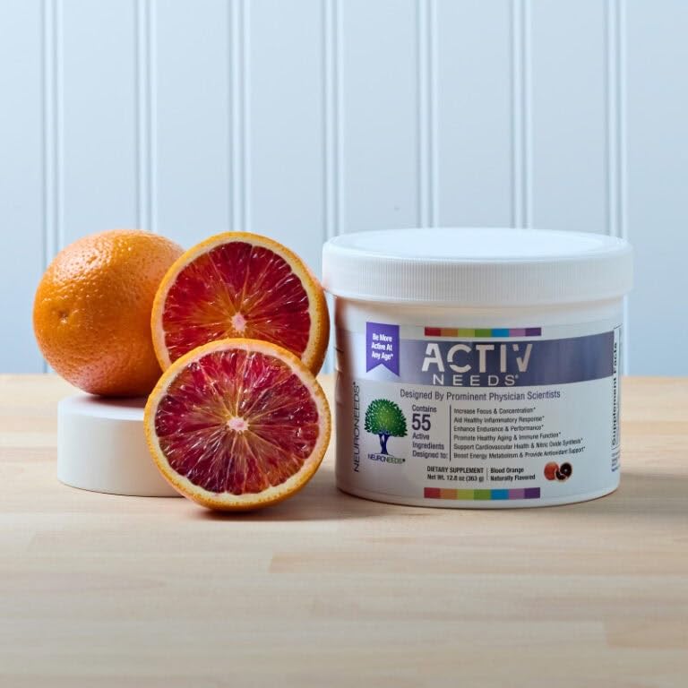 ActivNeeds label close-up highlights 55 ingredients for comprehensive daily nutrition