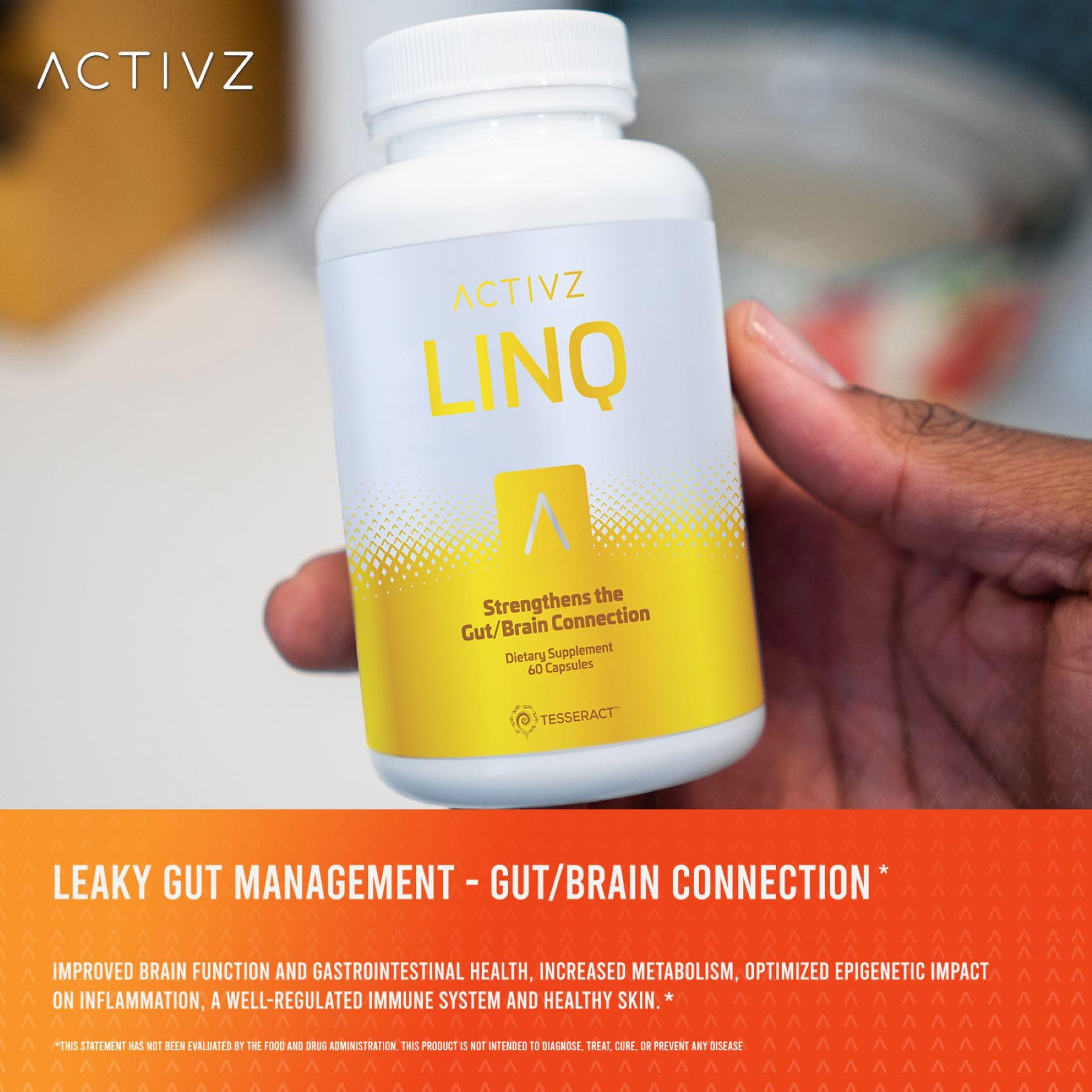 ACTIVZ LINQ gut brain illustration showing holistic wellness potential.