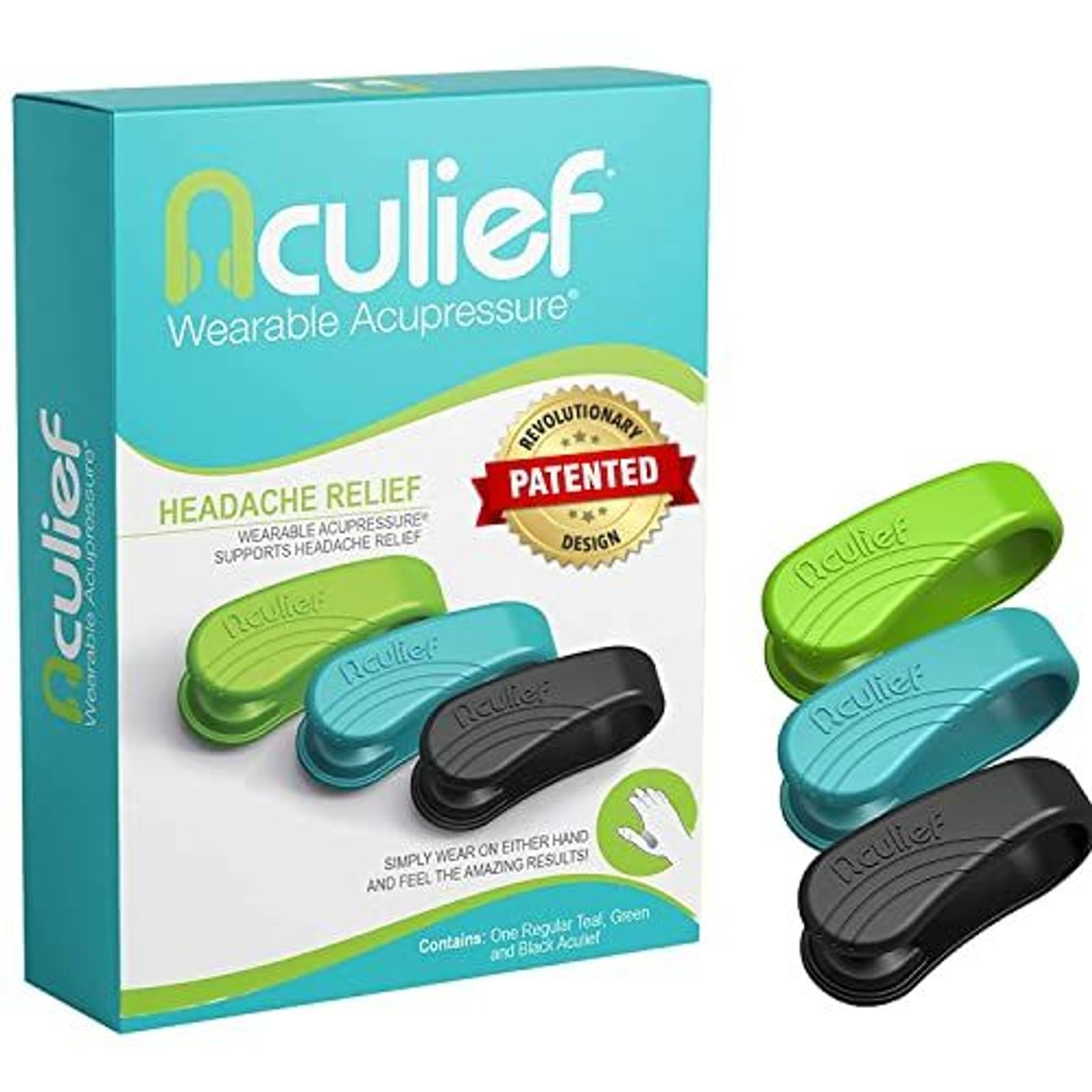 Aculief acupressure clip with a compact design for discreet daily use.