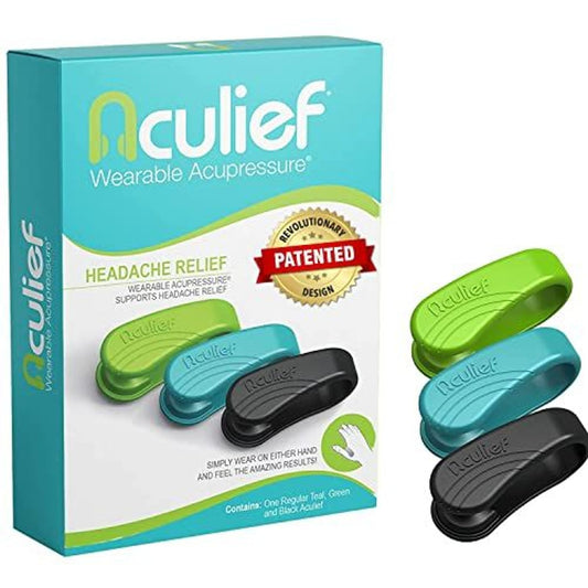 Aculief acupressure clip with a compact design for discreet daily use.