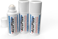 AcuPlus Pain Relief Roll-On set of three for convenient on-the-go relief.