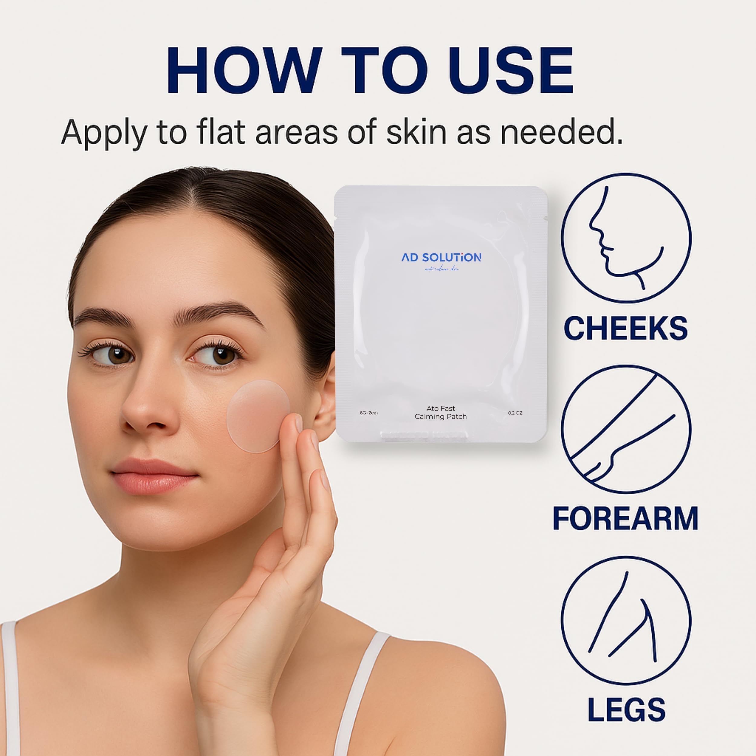AD SOLUTION ATO patch with Cica Liposome delivers deeper soothing.