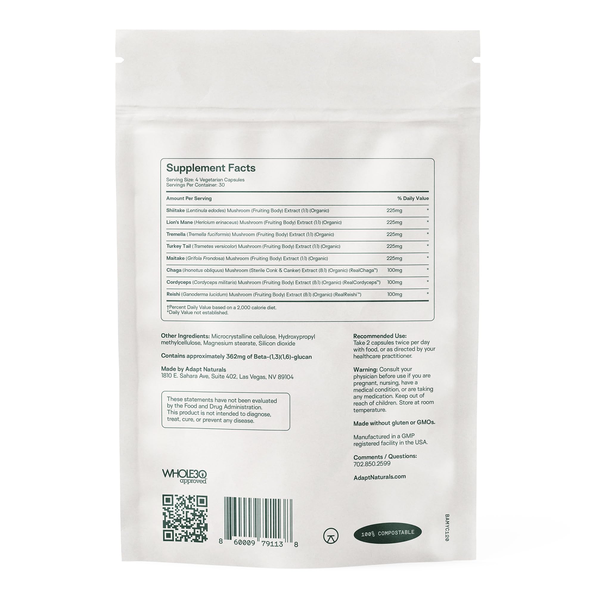Adapt Naturals Bio-Avail Myco capsules arranged for morning and evening routine.