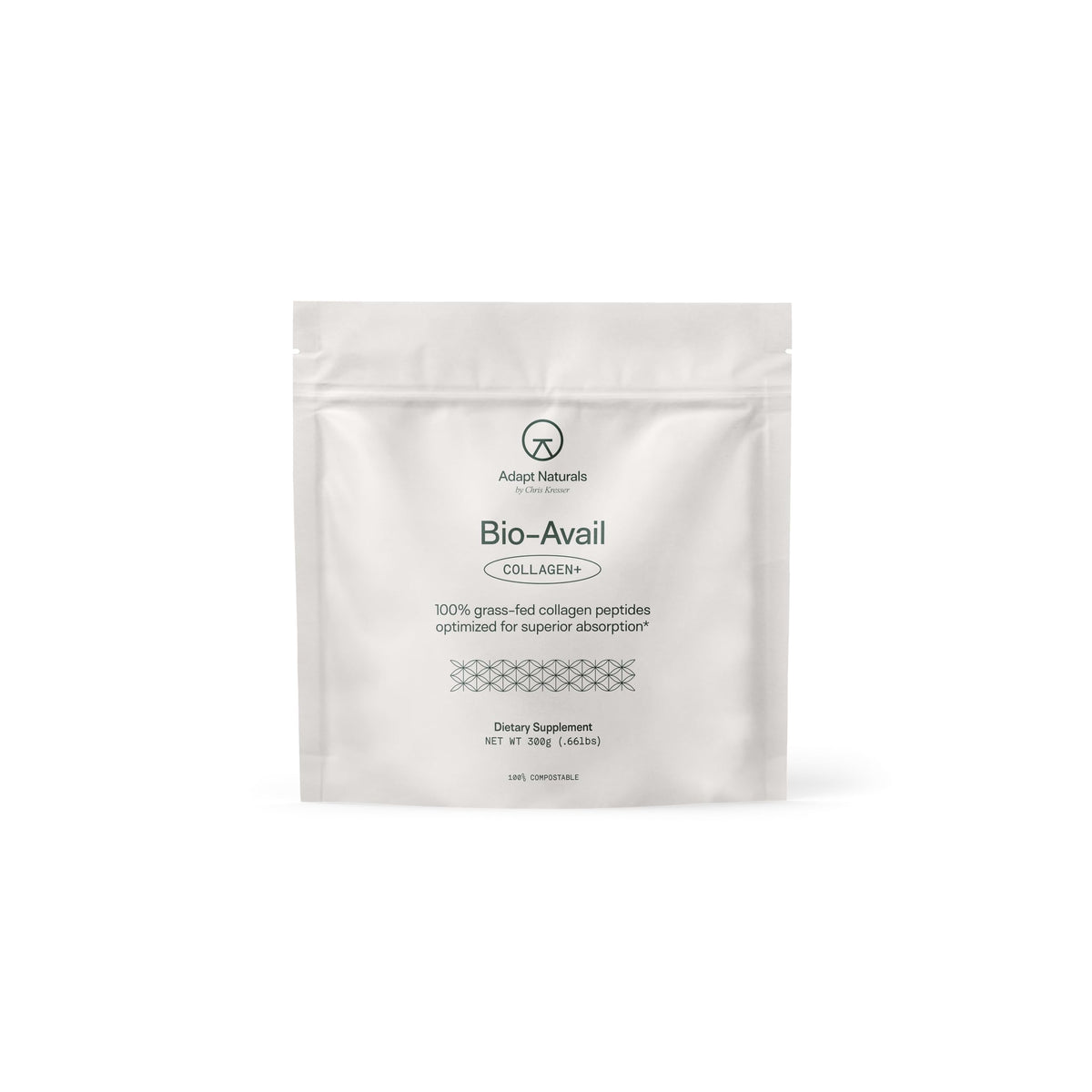 Adapt Naturals Bio-Avail Collagen+ scoop in a mug for easy daily use benefiting skin and joints