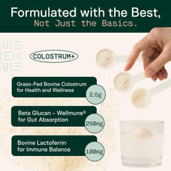 Adapt Naturals Colostrum bottle pour demonstrates easy daily intake
