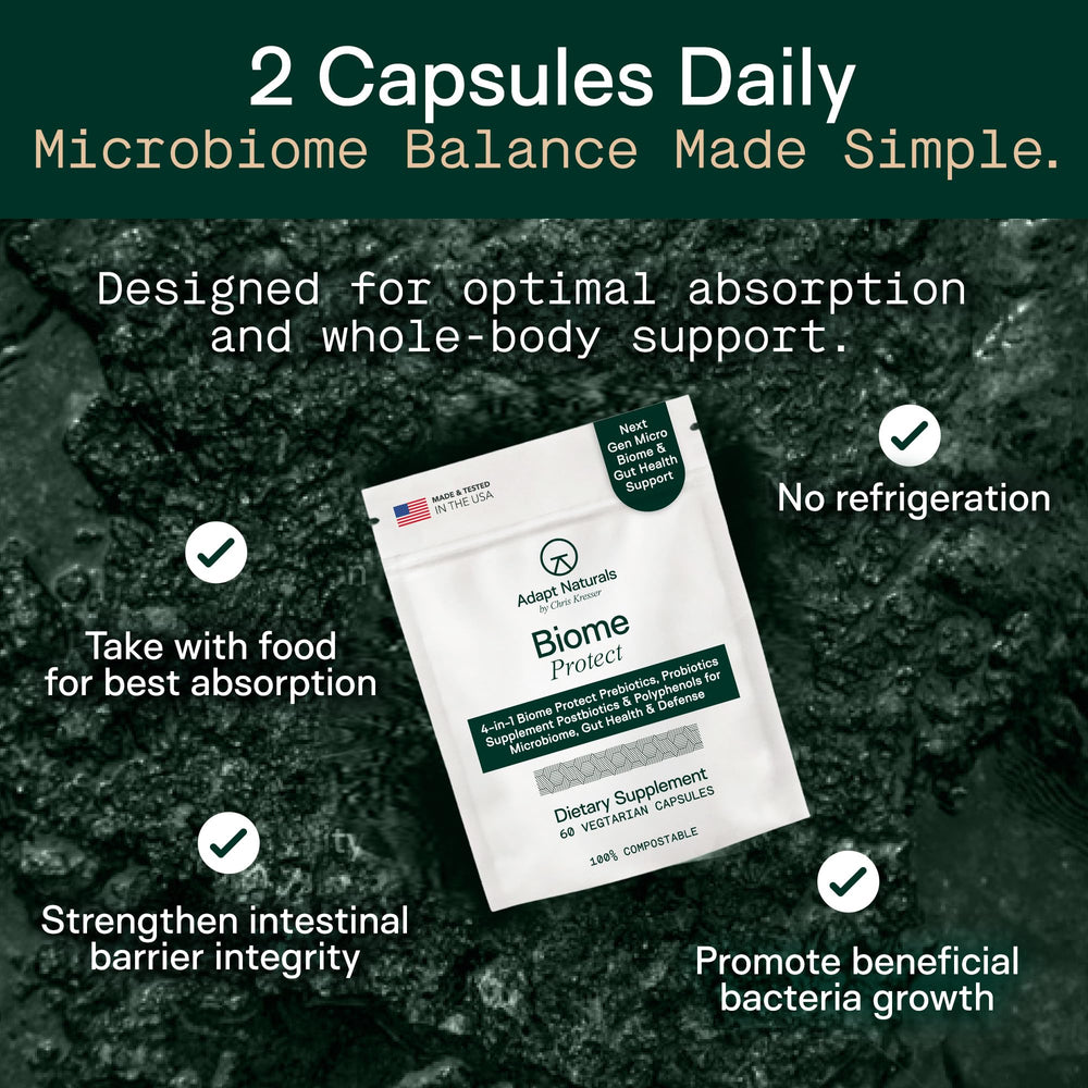 Adapt Naturals digestive health imagery suggests gut comfort.