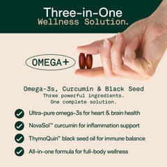 Adapt Naturals Omega-3 bottle label highlighting purity certifications and freshness